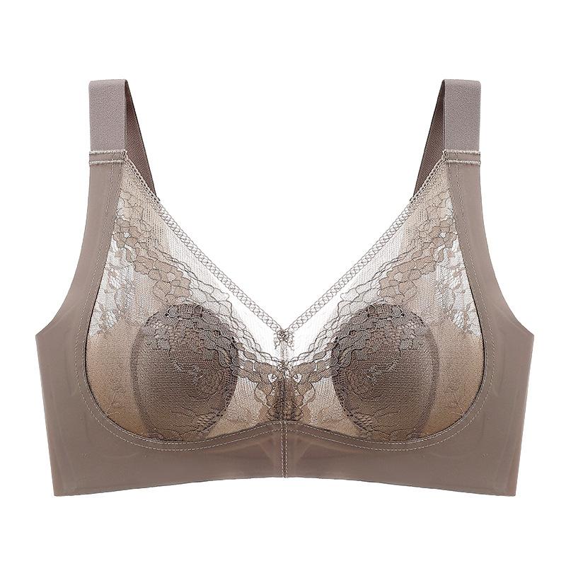 

Ультратонкий бюстгальтер Женский латексный бюстгальтер с ушками кролика Удобный собирающий Без косточек Бюстгальтер против обвисания 2XL коричневый