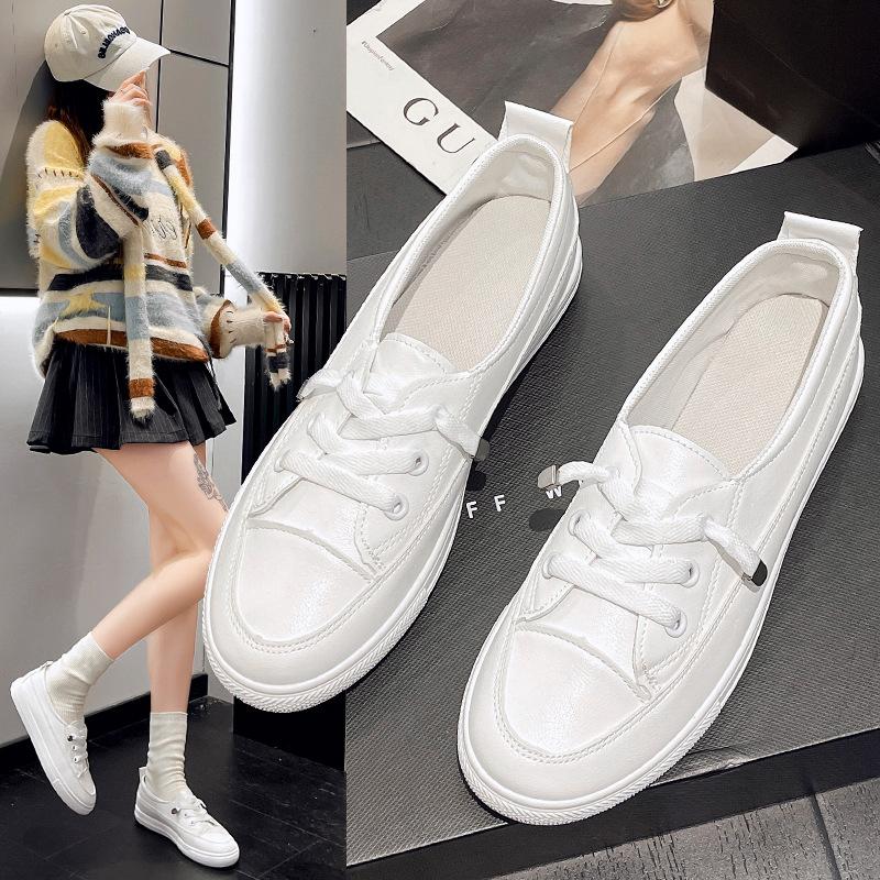 Summer New 2025 Trendy Girl Little White Shoes Personalized Fashion Simple Leisure Travel Japanese Women's Board Shoes Female Versatile