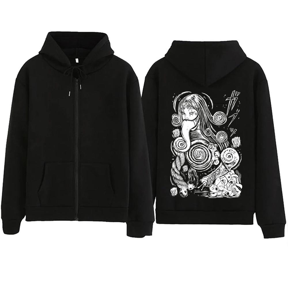 Horror Manga Zip Up Hoodie Junji Ito Women Men Manga Gothic Harajuku Pullover Tops
