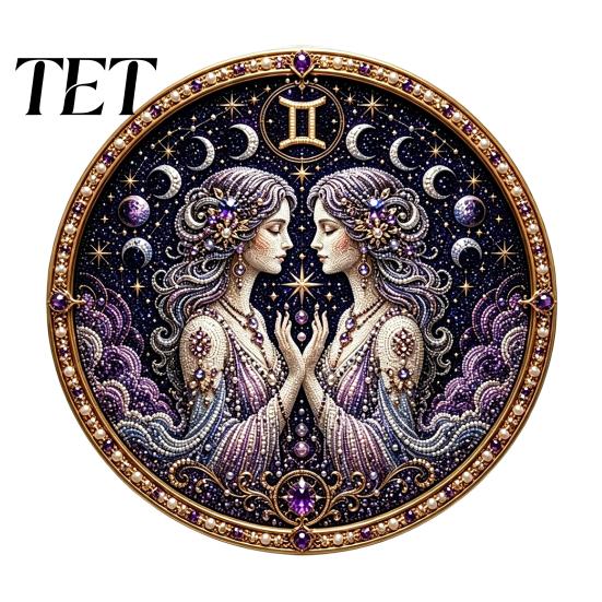 Relaxing Craft Kit for Stress Relief Zodiac Sign Faux Pearl Art Kit, 12 Signs DIY Painting Handmade Picture Kits, Round 3D Constellation Wall Adults,