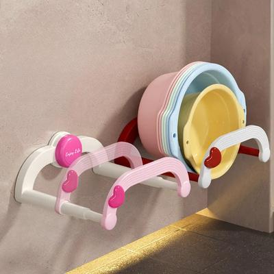 Portasapone a ventosa a forma di cuoreScaffale telescopico portaoggettiScaffale portaoggetti non perforatoScolapiatti