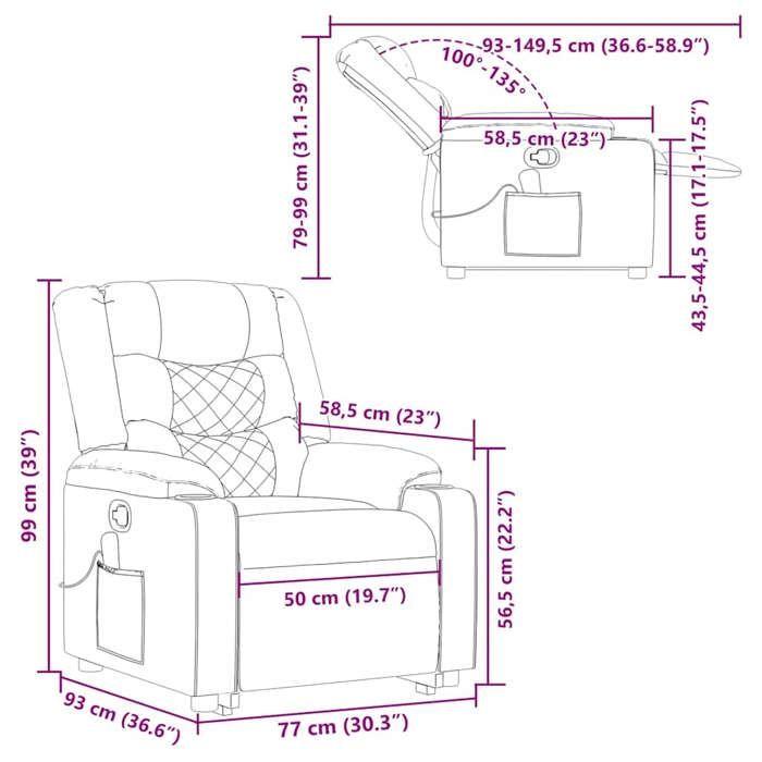 VidaXL Fauteuil inclinable de massage Vert foncé Tissu 3310271