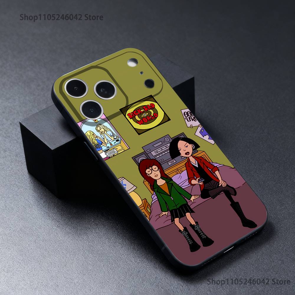 Daria Cool Girl Fashion Phone Case For iPhone 17,16,15,14,13,12,11,Pro,XS,Max,XR,Plus,E,SE4,Mini Black Soft Cover