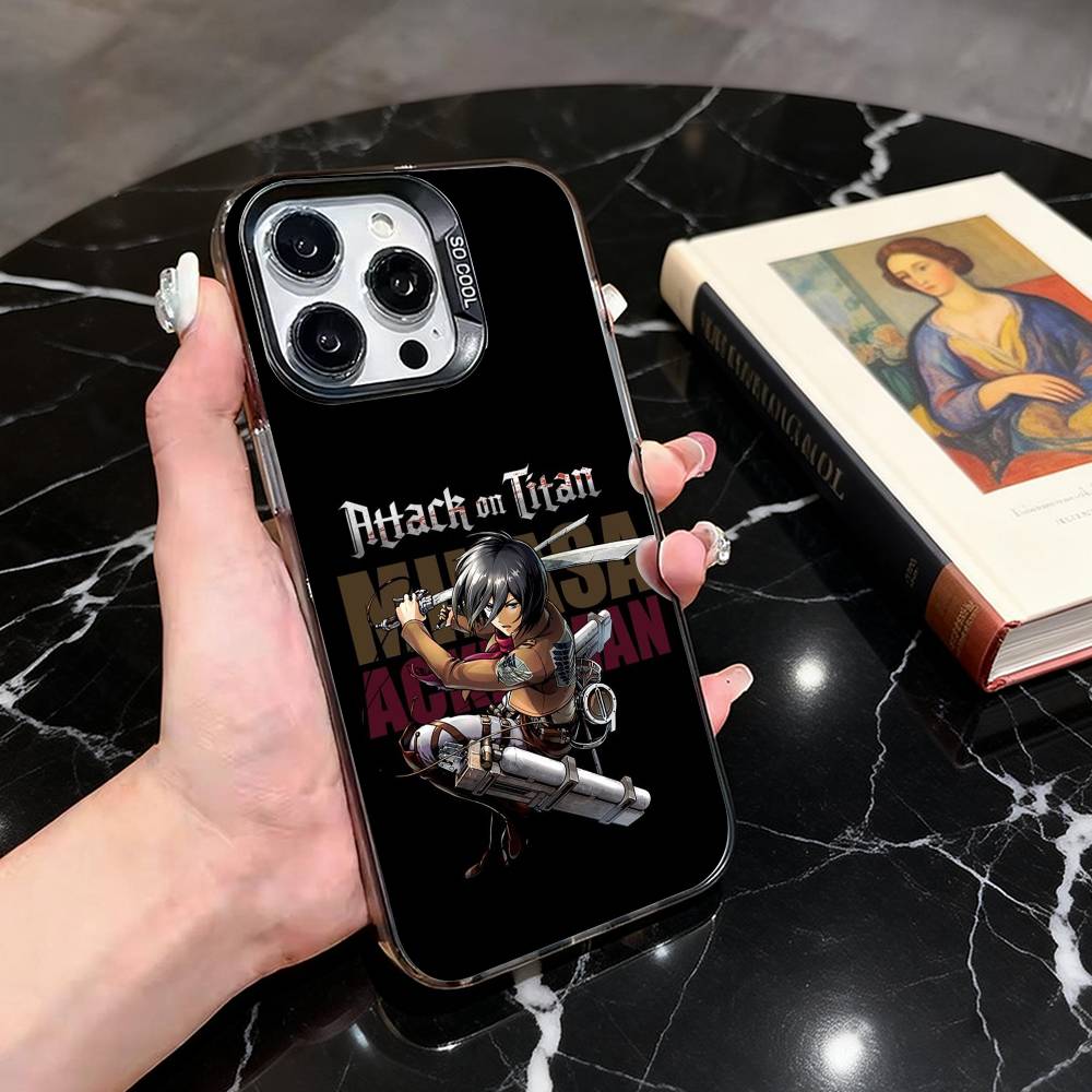 

A-Attack on T-Titan M-Mikasa A-MA Phone Case For iPhone 17,16,15,14,13,12,11 Plus,Pro Max,XS,Colorful Silver Black Cover iPhone14