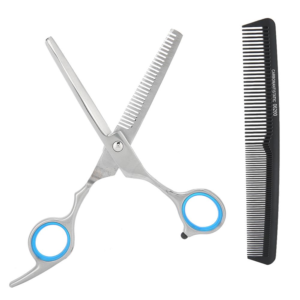 2pcs Hair Scissors Comb Set Salon Professional Barber Hair Thinning Cutting Hairdressing Scissors Comb