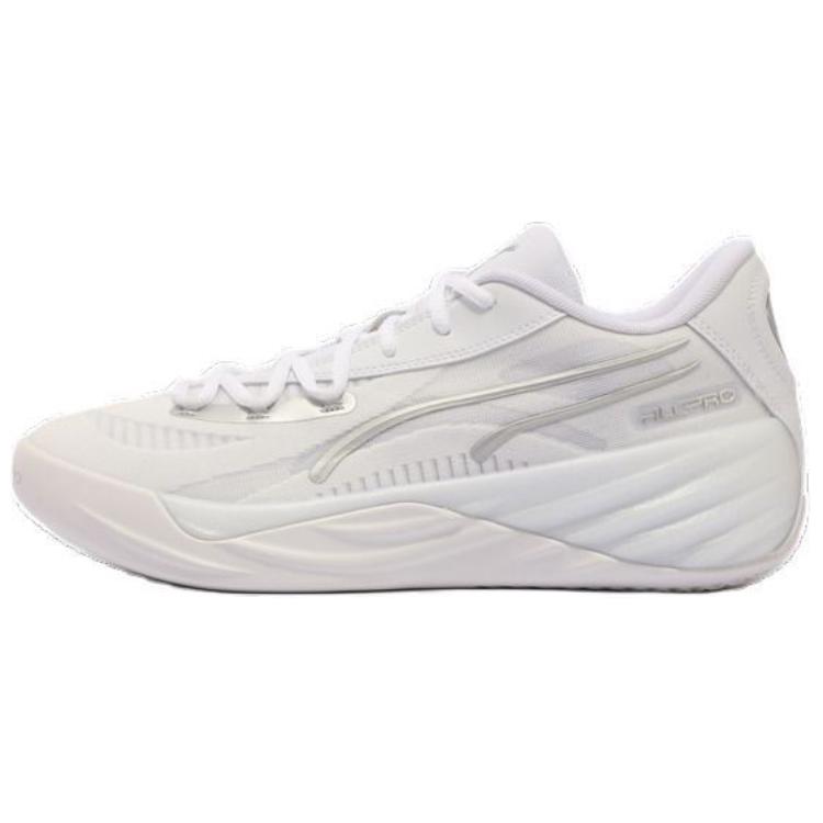 Puma All-Pro Nitro Comfortable Lightweight Shock Absorption Slip Resistant Anti-Twist Low Top Basketball Shoes Unisex Sneaker White 311343-01