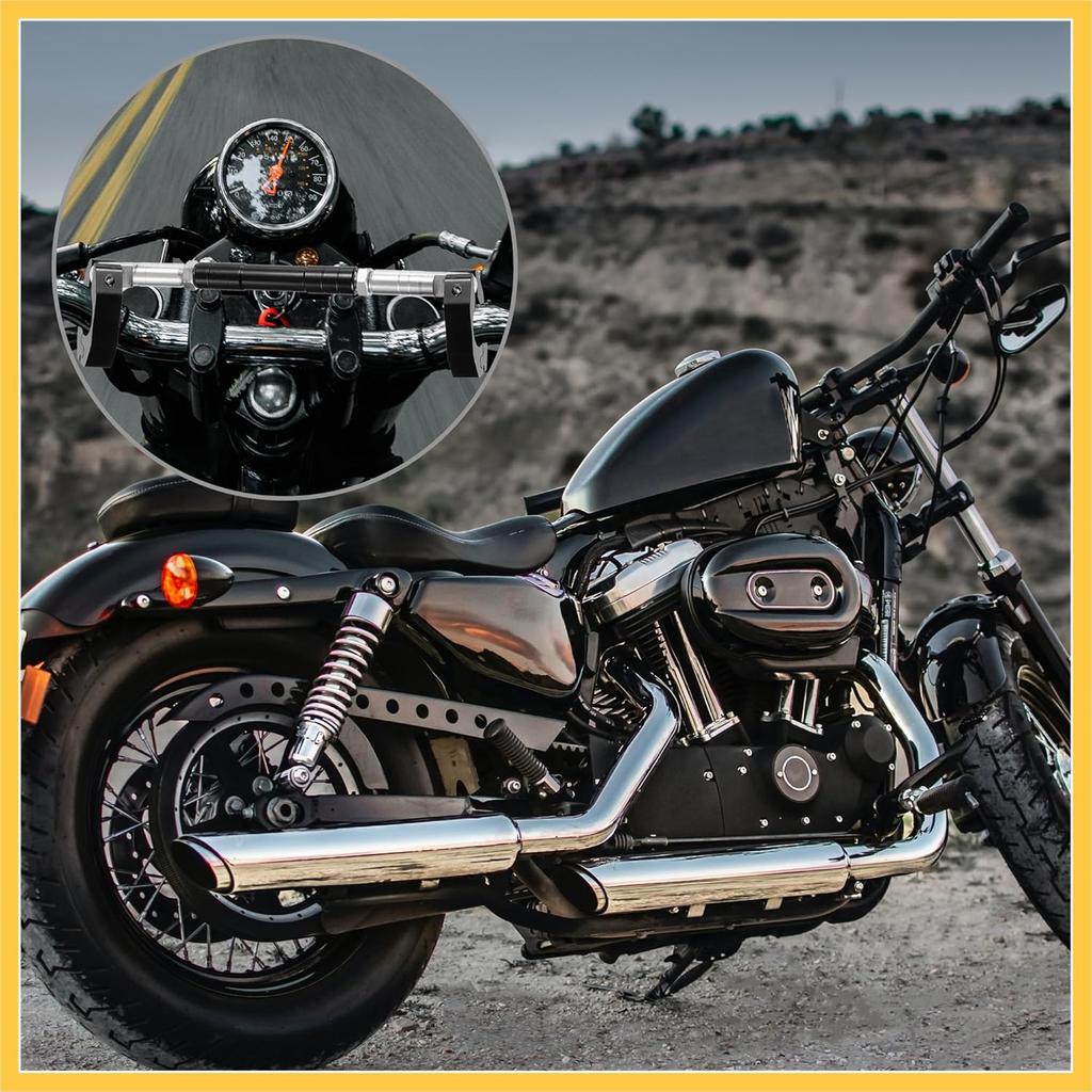 Universal 2 Set 22mm Aluminum Alloy Motorcycle Balance Bar Crossbar Handlebar Motorbike Reinforce Lever Accessories Black Auto Replacement Parts