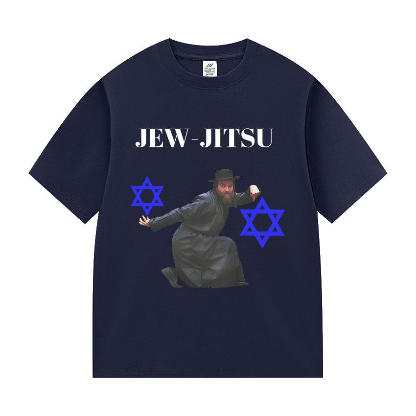 Jew-Jitsu Jewish Judo Karate Funny Meme Print T Shirt Men's Clothing Vintage Oversized T Shirts Fashion High Quality Cotton Tees
