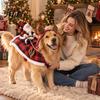 Pet Christmas Photo Props Santa Riding Dog Costume, Rider Outfit, Hooded Funny Holiday Costume for Winter Cosplay Small Medium Large Dogs, Xmas Party