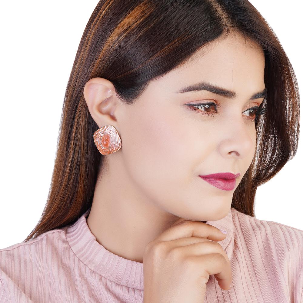 

Позолоченные серьги-гвоздики Estele Splendid с эмалью для женщин