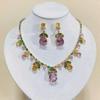 Luxurious Colorful Zircon Necklace & Earrings Set - Cross-Border Fashion Jewelry