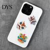 Chinese New Year Home Decor 50Pcs Lion Dance Stickers Traditional Culture Trend Waterproof PVC Sticker for Laptop Suitcase Skateboard