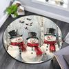 Forest Snowman Round Area Rug,Carpet Rug for Living Room Bedroom Sofa Playroom Decor,Non-slip Floor Mat