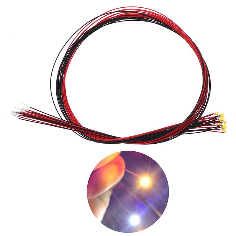 10Pcs 20Cm T0603Wm Soldered Micro Litz Wired Leads Warm White Smd Led 0603