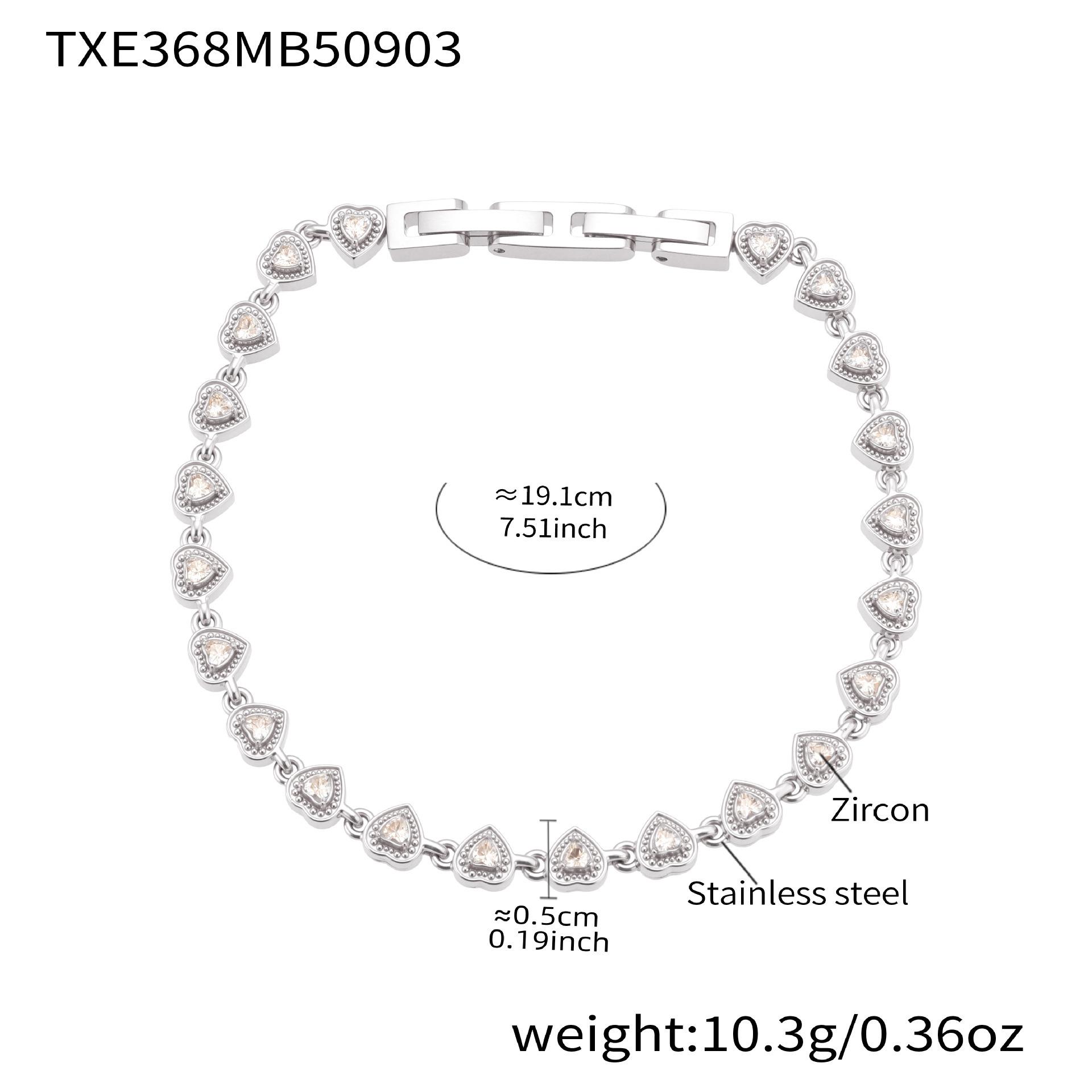 Qiong Yao Handmade Luxury Claw-Set 5A Heart-Shaped Zirconia Bracelet Necklace