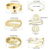 6 Pieces Upper Arm Bracelet for Women Silver Gold Color Bracelet Bangle Set Adjustable Armband