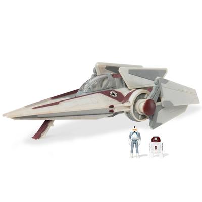 Star Wars Micro Galaxy Squadrons Starfighter Light Armor Class Vehicle with Two Microfigure Accessories V-Wing - 3-inch 1-inch