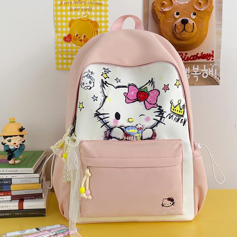 Schoolbag1011 new graffiti hellokitty schoolbag girl heart sweet sister backpack junior high school large capacity backpack