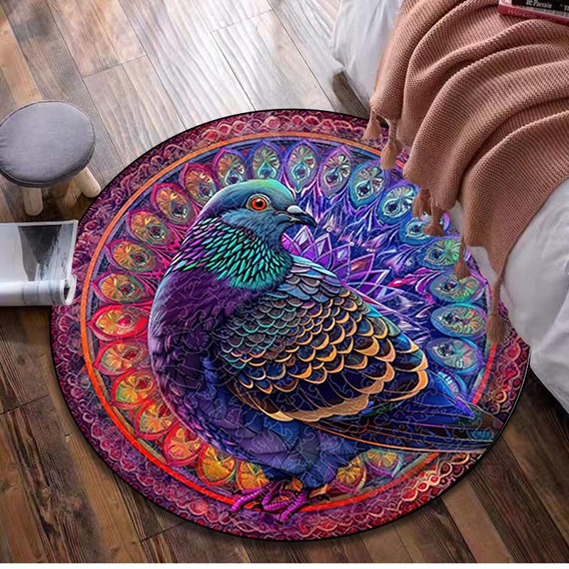 

1Pc Animal Circular Print Rug - home decoration Carpet For Living Room Bedroom Flooring Computer Chair Area Rug 80x80cm( 31x31in)