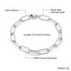 Vnox 5mm Paperclip Chain Bracelet for Men, Casual Stylish Rectangle Links Wristband, Adjustable Chain Jewelry