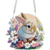 Special Shape Easter Rabbit Wreath 5D DIY Diamond Painting Dots Pendant DIY Diamond Art Pendant Kit Diamond Painting Ornaments