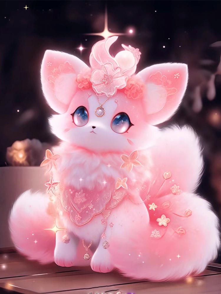 5D Diamond Painting Nine Tailed Little Fox Full Square/Round Diamond Embroidery Set Animal Landscape Mosaic Home Diamond Artist