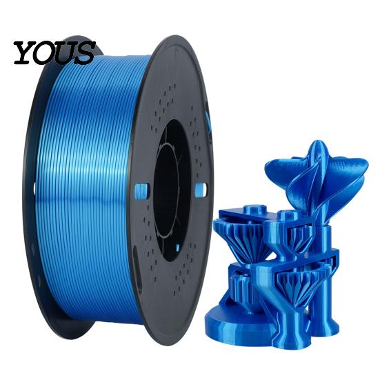 Satin Texture Printing Material Silk PLA 3D Printer Filament, 1.75mm 1kg Spool Filament for FDM Accessory Printers, Shiny Metallic DIY Ornaments