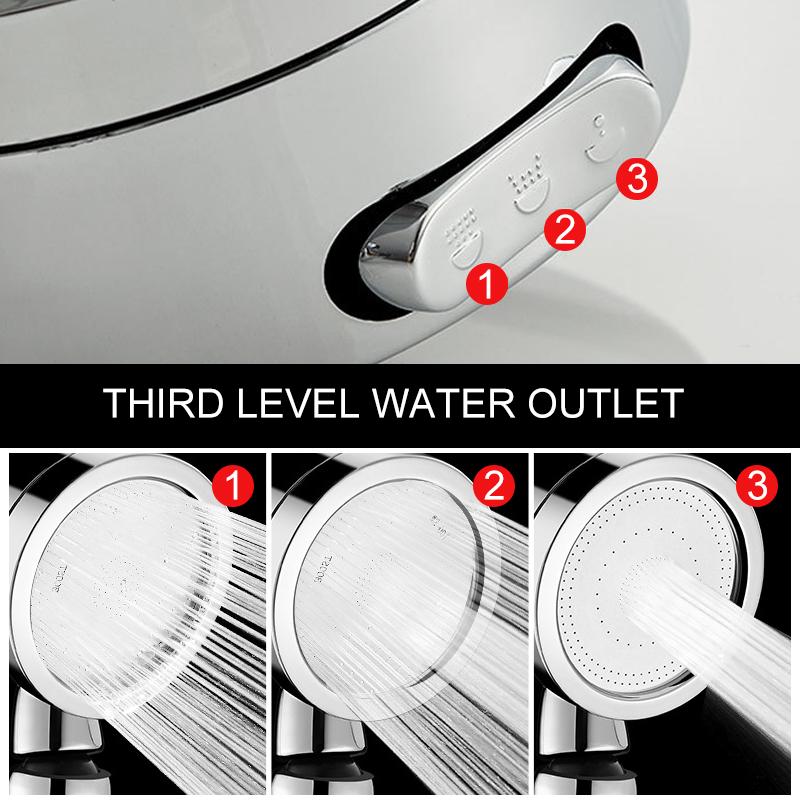 3 Modi Bad Handbrause Hochdruck Wassersparend Badezimmer Duschkopf SPA Düse ELF005