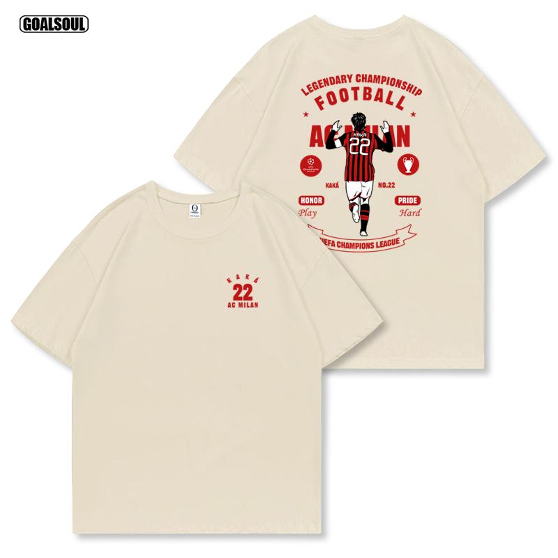 Tricou KAKA 2025 AC Milan 22 KAKA Brand de Modă Fotbal American Retro Casual Bumbac Gros Mânecă Scurtă