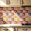 16 Stück Vintage Fliesenaufkleber Hitzebeständig Ölbeständig Spritzschutzplatte Abziehbar und Aufklebbar Mosaik Vinyltapete für Küchenherd Badezimmer Wanddekoration