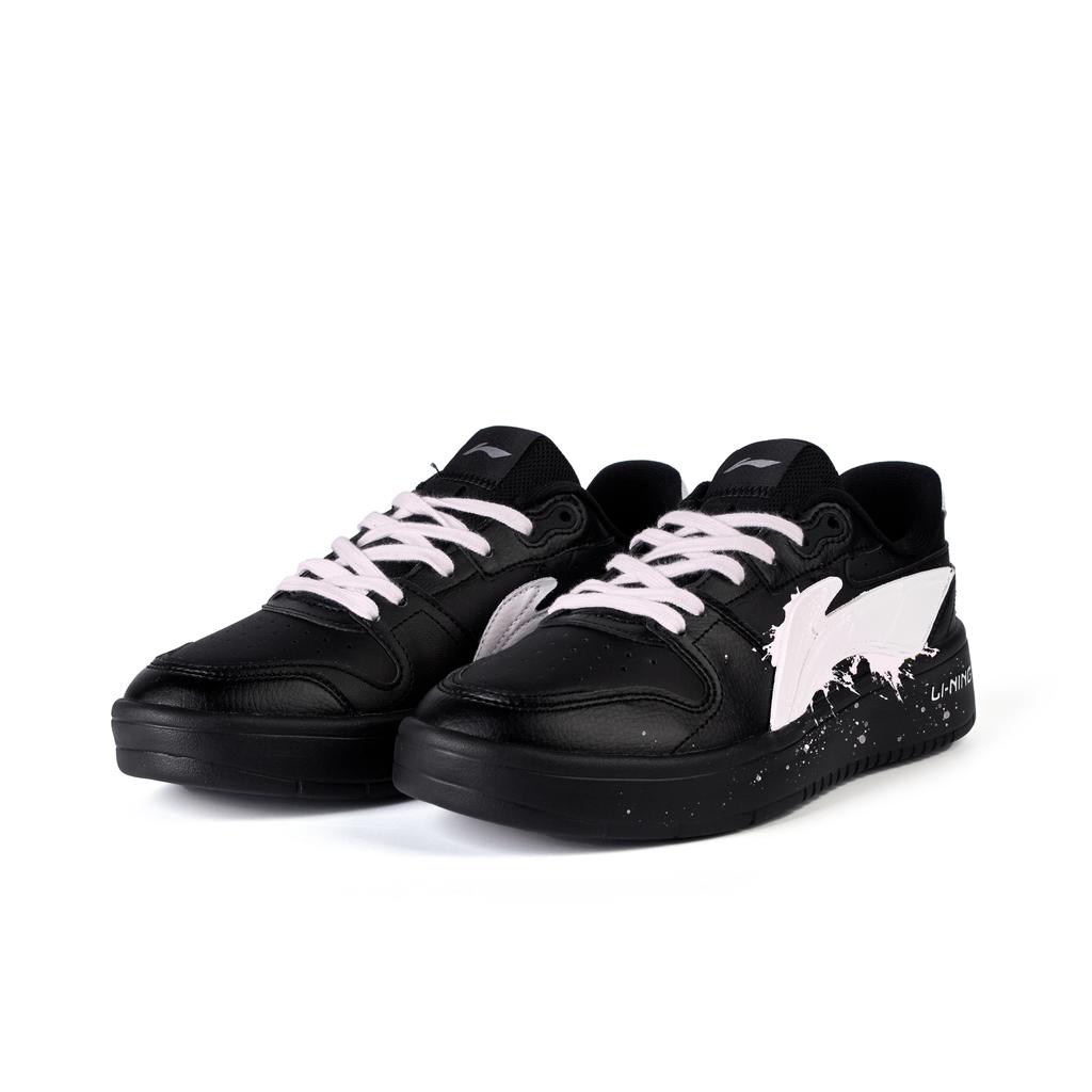 Li Ning Slip Resistant Cushioning Abrasion Resistant Low top Skateboard Shoes Men's Black Light Pink AGCU515-5(Team746-)