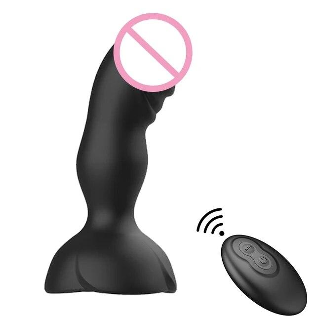 Anal Sex Toy Rose Vibrator for Women Remote Control Butt Plug with 10 Modes Vibrating Prostate Massager Silicone Stimulator