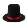 Vintage Black Top Hat Satins Ribbon Belt Caroler Snowman Costume Accessory for Adults and Teens Formal Occasion
