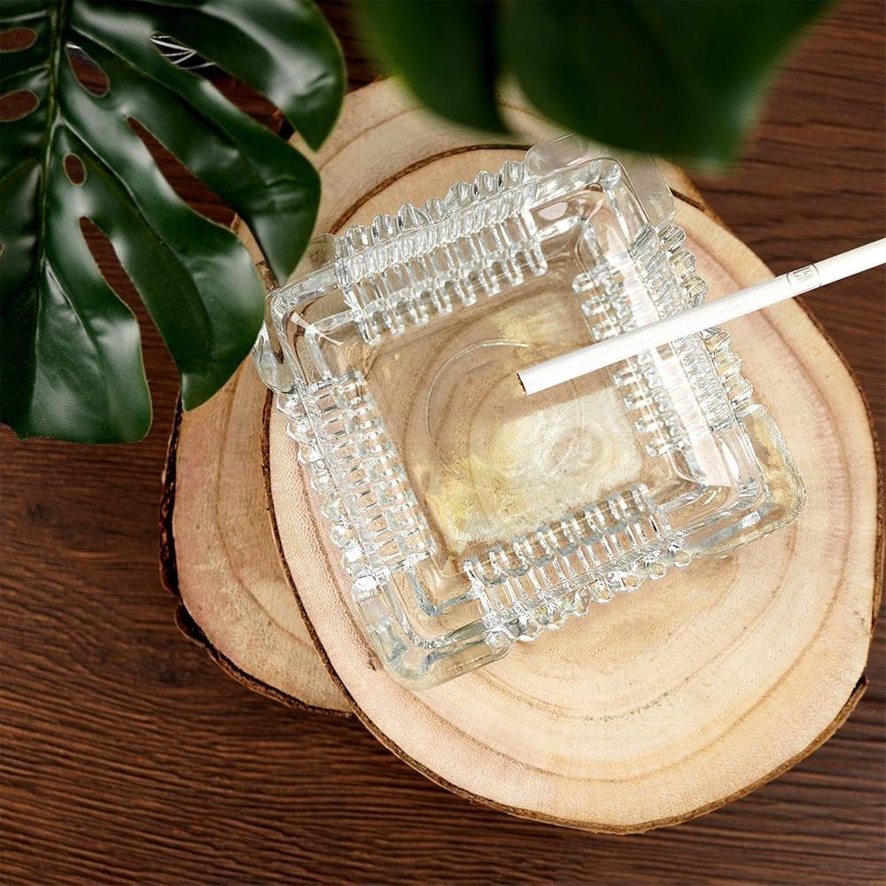 Square Glass Ashtray 10.5x10.5x3.5 Cm