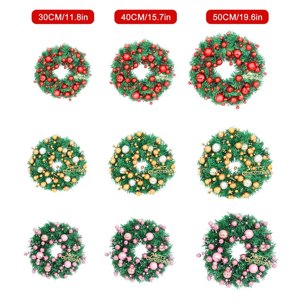 Wieńce bożonarodzeniowe na drzwi wejściowe 19,7-calowe sztuczne bombki świąteczne wianki świąteczne