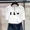 (Asian Size) Fashion Print Female Cat Lovely Style Trend 90s Casual Women's Top Casual T Clothing Graphic Tee S… More