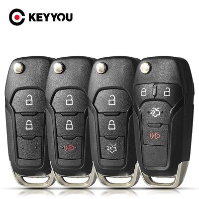 Θήκη Κλειδιού Αυτοκινήτου για Ford F150 F250 F350 Explorer Ranger Ka Fiesta Mondeo Focus Kuga Escort Τηλεχειριστήριο 2/3/4 Κουμπιών