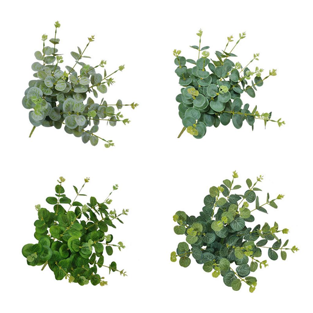 Artificial Green Plant Fake Eucalyptuses Leaf Branch for Wedding Party Fake Flower Arrangement Bouquet Home Garden Decor