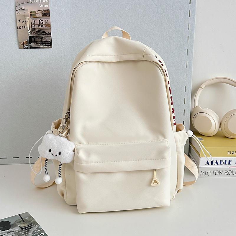 New Korean Style Campus Backpack Large Capacity Lightweight Student Schoolbag Women's Fresh Travel and Casual Letter Backpack