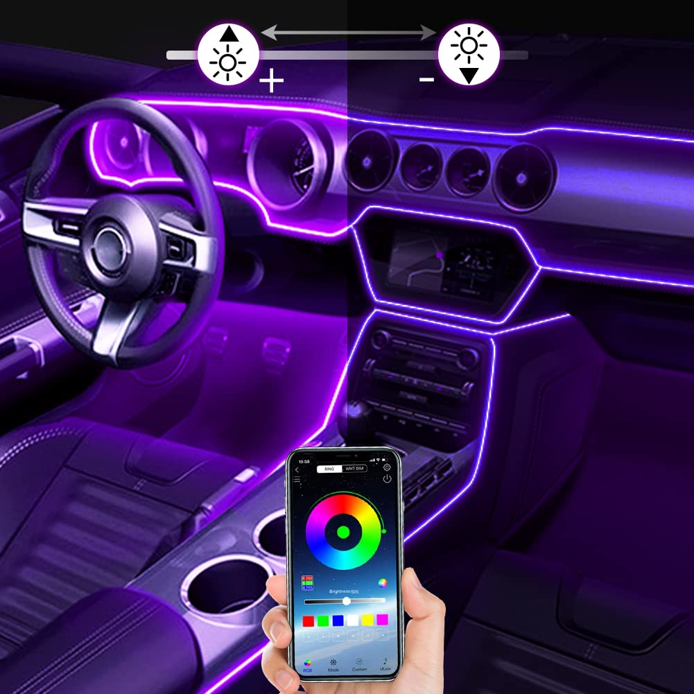 [2nd Generation] Car LED Light, Interior Ambient Light, USB Type, Atmosphere Light, 8 Color