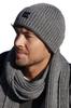 Kamea Martin Men' Set: Hat and Scarf, Dark Gray