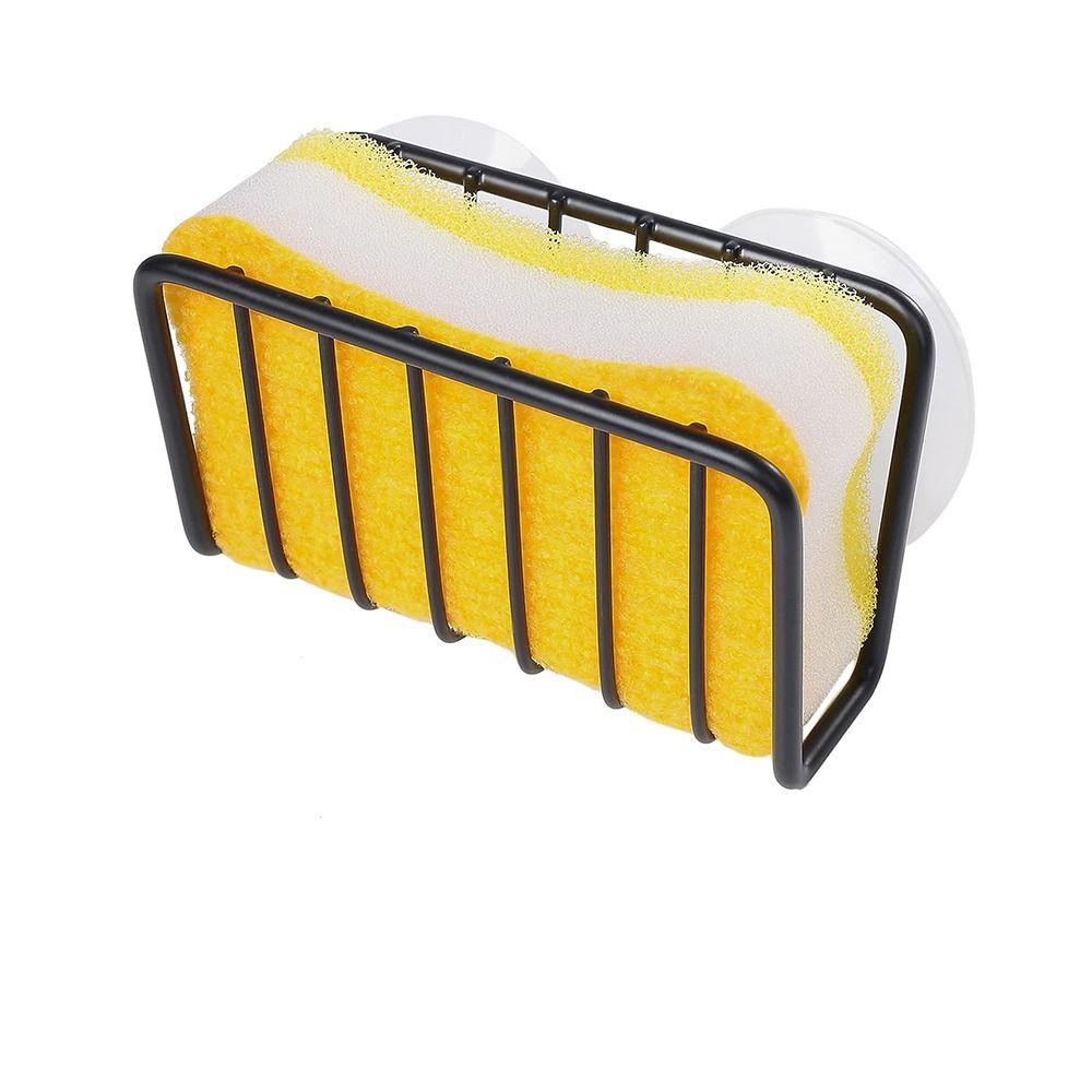 Wall-Mounted Sponge Holder Suction Cup Draining Sink Shelving No-Drill Rustproof Sink Drain Stand Countertop Storage