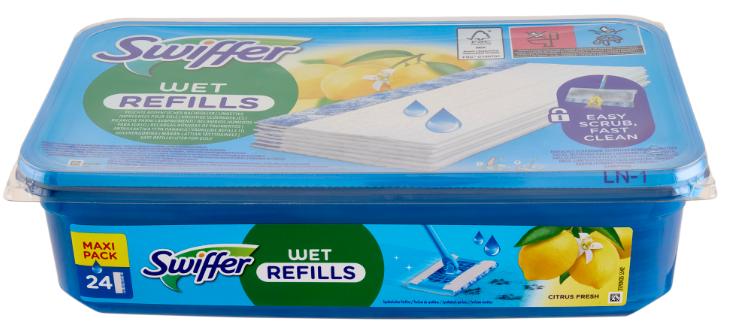 Swiffer MAXI PACK 24 Stück feuchte Bodentücher mit Tausenden von abdriftmindernden Fasern **B-Ware – geprüft** Wet Refills in Weiß - Image 6