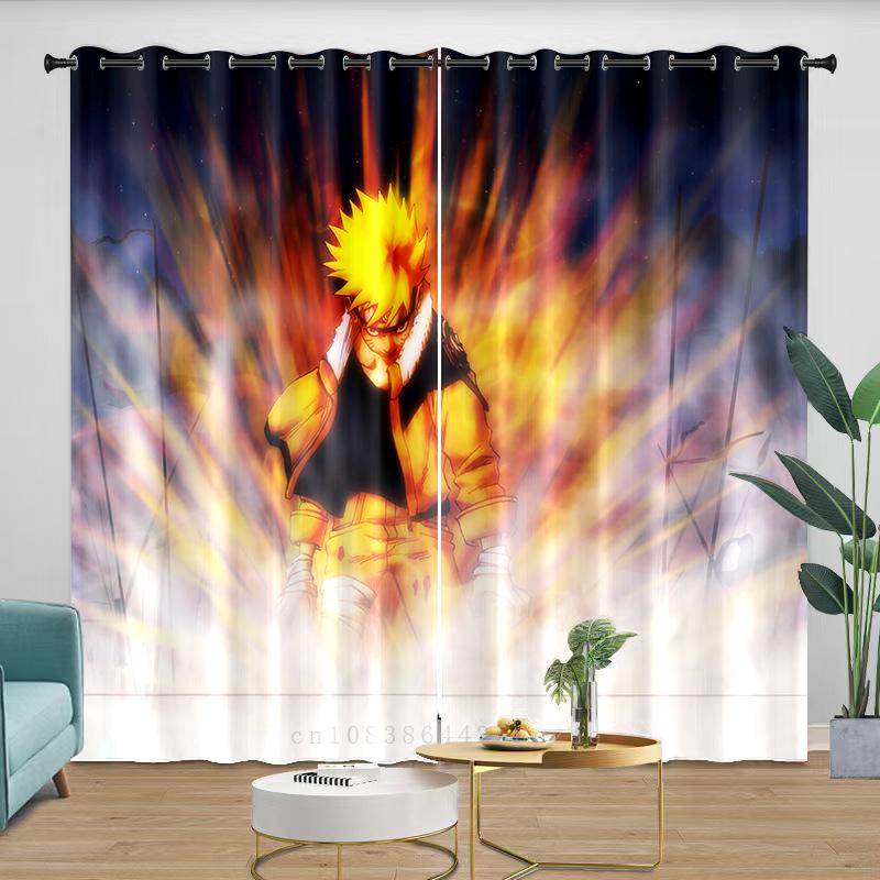 Blackout Curtains Anime Naruto with Grommet 3D Printed Blackout Curtain for Kids Adults Bedroom Living Room Home Decor
