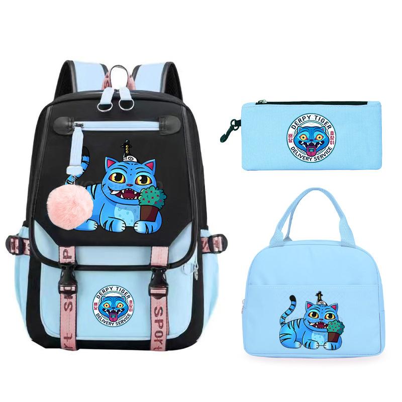 The Witch Hunter Girl Group Has the Same Peripheral Cartoon Korean Version Schoolbag Set, Cross-border Campus Trend, Primary and Secondary School