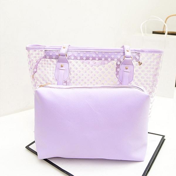 Premium Quality 2pcs/set Womens Clear Transparent Shoulder Bags For Fashion Enthusiasts