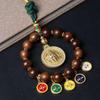 Five Gods Agarwood Car Pendant: High-End Fuso Red Soil Abacus Lock Accessory
