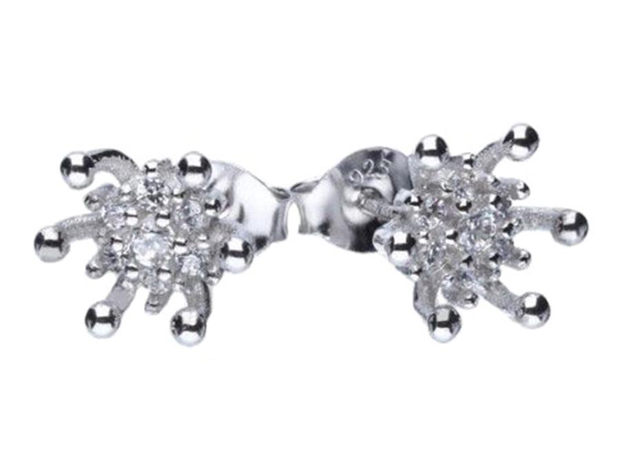 Squirrel and Acorn Silver Earrings Rhodium Plated Women' Stud Earrings Silver 925