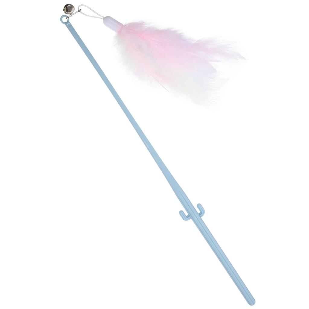 3Pcs Cat Wand Interactive Teaser Stick Bell Plume Multifunctional Cat Engaging Play Fishing Pole for Indoor Cats Self-Activity