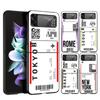 Pevný PC kryt na telefon pro Samsung Galaxy Z Flip 7 6 5 4 Černý kryt pro Galaxy Z Flip 3 Skládací Vstupenka na cestu kolem světa Soul New York